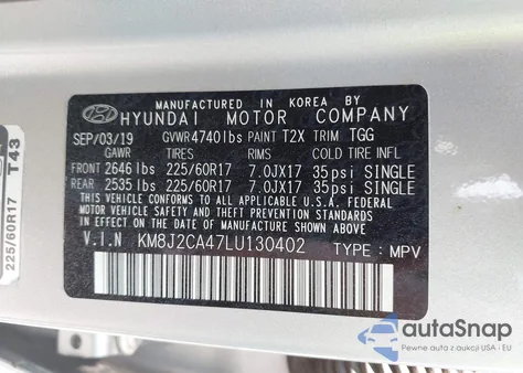 2020 Hyundai Tucson Se из США, поврежденный, VIN KM8J2CA47LU130402